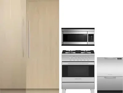 5 Piece Package Includes Refrigerator, Freezer, Range, Microwave And Dishwasher